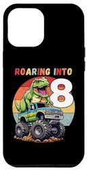 Custodia per iPhone 12 Pro Max T Rex Dinosaur Monster Truck 8° compleanno ragazzi e ragazze