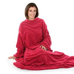 Autumn Faith Snuggle Blanket With Sleeves Wrap Around - Red (No Pattern)