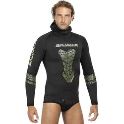 SALVIMAR Spearfishing Combinaison de pêche sous-Marine pour Hommes, Noir avec Inserts Vert Militaire, L