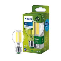 Philips LED Lampadina Goccia a Filamento Classe A, 75W, E27, Luce Bianca Fredda, Non Dimmerabile