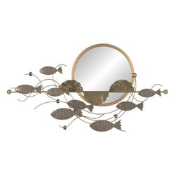BigBuy Home Decorazione da Parete Grigio Oro Ferro 102,9 x 5,7 x 55,9 cm