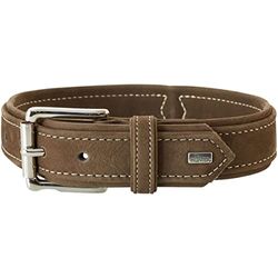 HUNTER HUNTING hondenhalsband, leer, nubuck, robuust, zacht, 45 (S-M), bruin