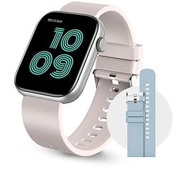 SPC Smartee Duo – Smartwatch Reloj Inteligente con Correa Intercambiable, Gran Pantalla 1,8”, 21 Modos Deportivos, 7 días batería, IP68, frecuencia Cardiaca, Android e iOS – Color Beige/Azul Cielo