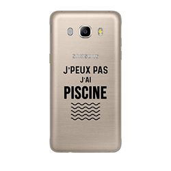 Zokko fodral Samsung J5 2016 "Jpeux Pas J'Ai Pool" - mjukt genomskinligt bläck svart