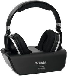 TechniSat STEREOMAN 2 V2 Casque sans Fil 2,4 GHz (pour téléviseurs et systèmes de Musique, avec Station d'accueil, AUX-in, entrée Audio Optique) Noir