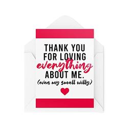Grappige Valentijnsdag Kaarten Vriendin Vriendje Bedankt voor Loving Me Zelfs Mijn Kleine Willy Groet Gezellige Humor Lachen Banter Grap Fun CBH80