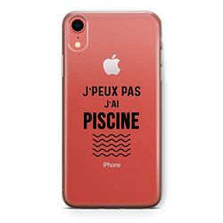 Zokko Beschermhoes voor iPhone XR Jpeux Pas J'Ai Pool, zacht, transparant, zwarte inkt