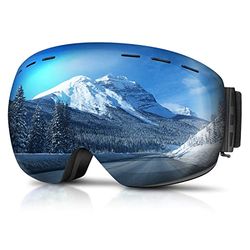 GONICVIN Lunettes de Ski, Lunettes de Snowboard Magnétiques Lunettes de Ski Anti-buée pour Hommes, Femmes, Porteurs de Lunettes, Protection UV