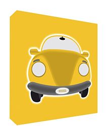 Feel Good Art CAR2020-06ES - Tela decorativa spessa con motivo auto, 51 x 51 x 4 cm, colore: Giallo