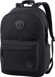 Nitro Urban Plus, Old School Daypack met extra gevoerd laptopvak, urban streetpack, dagelijkse rugzak, schoolrugzak, schooltas met zijvak, true black, 28 L, Rugzak