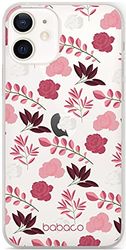 ERT GROUP mobiltelefonfodral för Apple Iphone 12 Mini originalt och officiellt licensierat Babaco mönster Flowers 020 Vit optimalt anpassad till formen på mobiltelefonen, gedeeltelijk transparant
