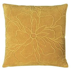 furn. Angeles polyester gevuld kussen, oker, 45 x 45 cm