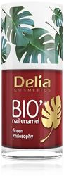 Delia Cosmetics - Bio Green Nail Polish - STRAWBERRY - Vegan Friendly - Perfect Opacity and Shine - Easy and Fast Application - Natural Ingredients - Long Lasting Color up to 6 Days - 11ml