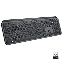 Logitech MX Keys Draadloos toetsenbord, Bluetooth & USB-ontvanger, USB-C-aansluiting, 5 maanden batterijduur, Easy-Switch-functie, toetsenverlichting, PC/Mac, UK QWERTY-lay-out - grafiet