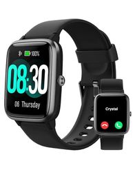 GRV Smartwatch voor heren en dames, smartwatch, sport, compatibel met Samsung Huawei Xiaomi Android iOS, stappenteller, touchscreen, hartslagmeter, waterdicht, IP68, SMS-melding, oproepen, stopwatch,