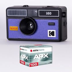 KODAK DA00259 - i60 kamerapaket och 1 36 positioner ISO 100 film, 31 mm optisk lins, lämplig för ISO 200/400/800-film, för 35 mm färgfilmer - blå