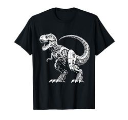 T-Rex Dino Robot Roar Meccanico Fantascienza Cyberpunk Futuristico Maglietta