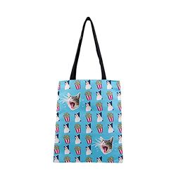Oh My Pop! Angry Cat-Shopping Bag, Turquoise, 33 x 40 cm