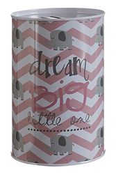 Premier Housewares Dream Big Dinheiro, lata, rosa, 10 x 10 x 15 cm