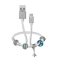 SBS Câble USB type C avec bracelet - Câble de charge de 39 cm avec port USB 2.0 et USB C - Idéal pour MacBook, MacBook Pro, ordinateur portable