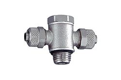 Raccord en T avec anneau torique G 3/8 A pour tuyau 8/6 mm SW 20 Pression de travail max. 18 bar Laiton nickelé