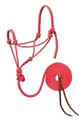 Weaver Leather Cavezza e guinzaglio in Corda Intrecciata, Rosa Acceso/Oro/Turchese, Cavallo Medio