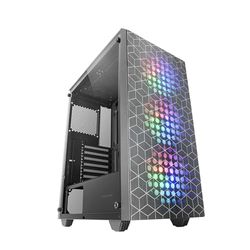 Mars Gaming MC-MAG, ATX Gamingkast, Volledig Zijvenster Gehard Glas, Dubbele Front + Top Anti-Dust Magnetic Grille, 3x 120mm FRGB Ventilatoren, 360mm Vloeistofkoeling, Zwart