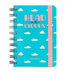 Legami - Agenda 12 Mesi giornaliera spiralata Small, 2023, 8,5x13 cm, Copertina rigida, Tema Cloud, Made in Italy, Carta da 70g/m², 352 Pagine, Lista Feste internazionali, Taschina, Rubrica, AG2312191