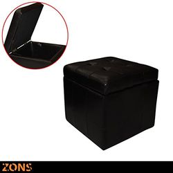 Zons Tabouret Coffret Chersterfield Noir