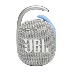 JBL Clip 4, Enceinte Bluetooth portable, étanche à l'eau et à la poussière, Mousqueton intégré, Autonomie 10h, Blanche