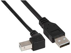 Pro Signal PSG91621 USB A Plug naar rechtshoekige USB B stekkeraansluiting, 1 m