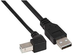 Pro Signal PSG91621 USB A Plug to Right Angled USB B Plug Lead, 1 m