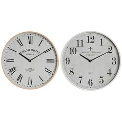 Home ESPRIT Wall Clock White Glass Wood MDF 40 x 4.5 x 40 cm (2 Units) S3055627 – EAN: 8424002120658