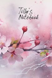 Tilly’s Notebook: Personalized Diary Journal for Tilly, Cute Apple Blossom Diary, 6"x 9" 160 Lined Pages