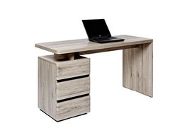 Marca Amazon - Movian Skadar - mesa com 3 gavetas, 140 x 55 x 76 cm, cor de carvalho de São Remo