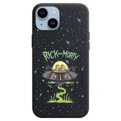 Personalaizer Elastyczna obudowa w kolorze czarnym Kompatybilny z iPhone 15 Plus od Rick & Morty UFO