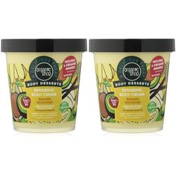Organic Shop Body Dessert Banana Milkshake Repairing Body Cream, 450 ml (Pack of 2)