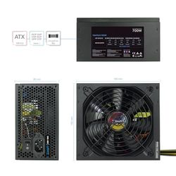 Fuente de alimentación 700W, eficiencia 80 Plus, con múltiples Conexiones; Ideal para PCs de Alto Rendimiento y Gaming.