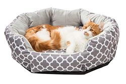 Wags N' Whiskers Mazi Geo Round Pet Bed in Grey