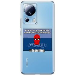 ERT GROUP mobiltelefonfodral för Xiaomi 13 LITE/CIVI 2 originalt och officiellt licensierat Marvel mönster Spider Man 037 optimalt anpassad till formen på mobiltelefonen, gedeeltelijk transparant