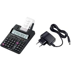 Casio HR-150RCE Printerrekenmachine, 6,5 x 16,5 x 29,5 cm, zwart & Casio AD-A60024 netadapter voor afdrukkende bureaurekenmachine HR-serie, zwart