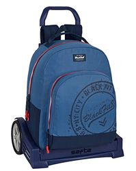 Zaino 305 con carrello volution, tessuto riciclabile, Blackfit8 Stamp, 320 x 150 x 420 mm, blu, Taglia unica, Casual