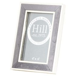 Hill Interiors Silver Edged Grey Velvet 4X6 Photo Frame, Mixed, 0 x 0 x 0.25 cm