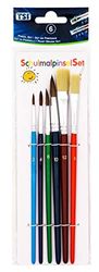 TSI 49116 skolpenselset 6 delar, färgglada målade, hårpensel 2,4,6,1 – borstborste 8,12, 6 penslar