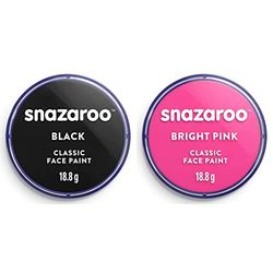 Snazaroo Colore Per Viso 18ml Nero & 1118058 Pittura Per Viso, Rosa Brillante, 18 ml, 1 Pezzo