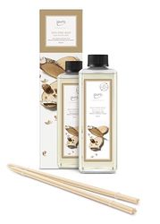 ipuro ESSENTIALS Ambientador de madeira de cedar recarregável, conjunto de ambientadores de alta qualidade para um clima quente e temperado, design ecológico, transparente, 500 ml