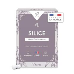 Silice - Complément alimentaire Beauté de la Peau et Soin des Cheveux - A base de Silice, Magnésium, Bambou et Citron - 90 Comprimés - 30 Jours - Fabriqué en France