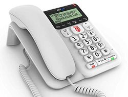 BT Décor 2600 Corded Landline House Phone, Home Phone, Advanced Nuisance Call Blocker, Call Block Button, Handsfree, Mute Button