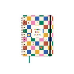 UO School Diary Profe Week View: Starts in September 2025 and Ends in August 2026, Hardcover, Includes 127 Stickers, Elastic Band and Record Tape, Multi-Coloured