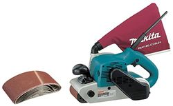 Makita 9403 Ponceuse à Bande Limage 100mm 1200W & Silverline 363320 5 bandes abrasives 100 x 610 mm Grain 80